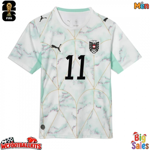 Austria Michael Gregoritsch #11 Replica Away Stadium Shirt World Cup 2026 Short Sleeve